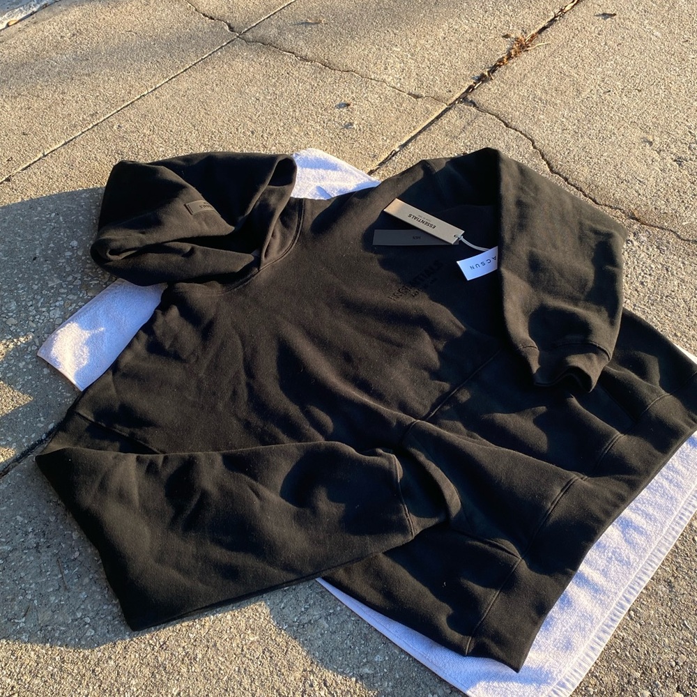 Essentials Black Hoodie for Men - Picture 3 of 3